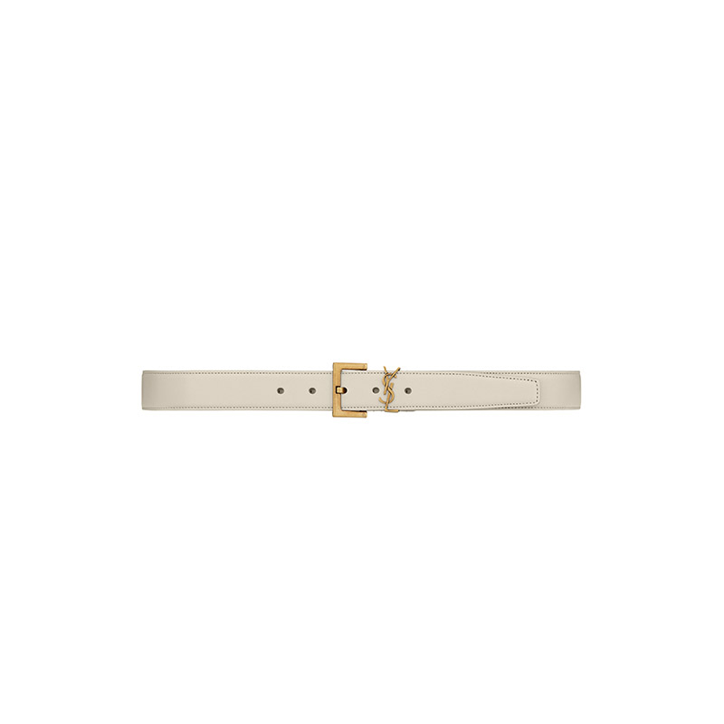YSL CASSANDRE BELT WITH SQUARE BUCKLE IN SHINY BOX SAINT LAURENT LEATHER 634437BOO0W9207